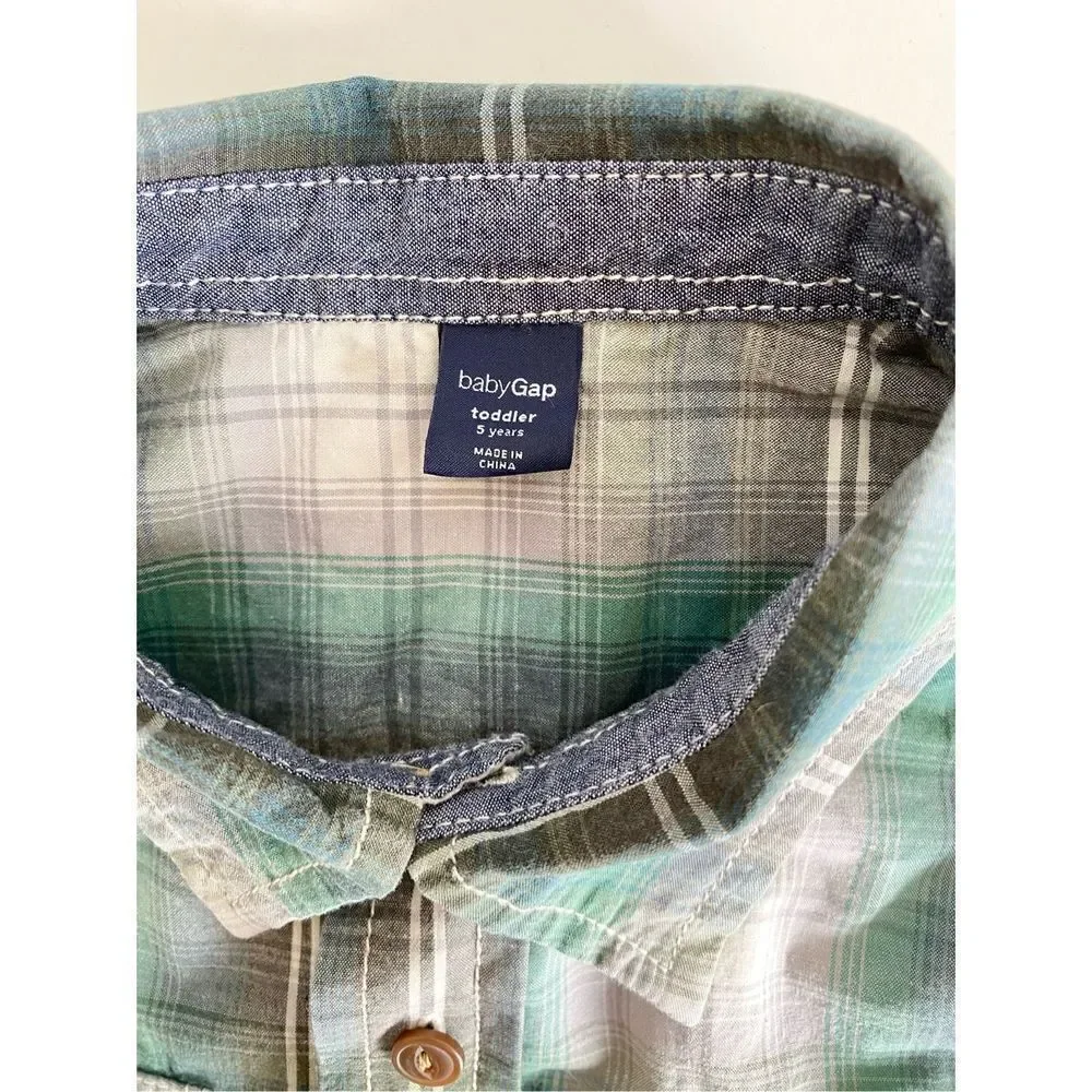 Baby Gap Boy’s Plaid Button-down  Long-sleeve Shirt, Sz:5